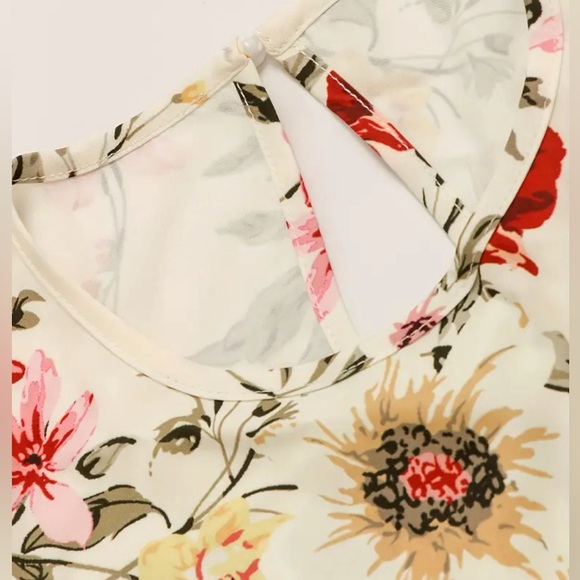 Charming Floral Print A-line Dress - Stylish & Elegant Crew Neck Design - Picture 4 of 4